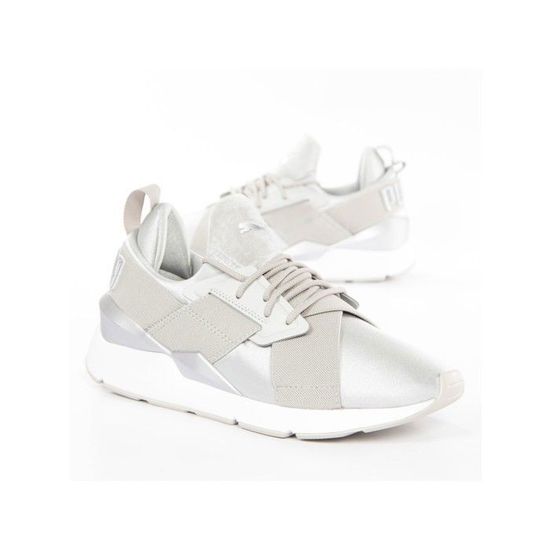 Baskets Puma Muse Satin II Wn s Gris Cdiscount Chaussures