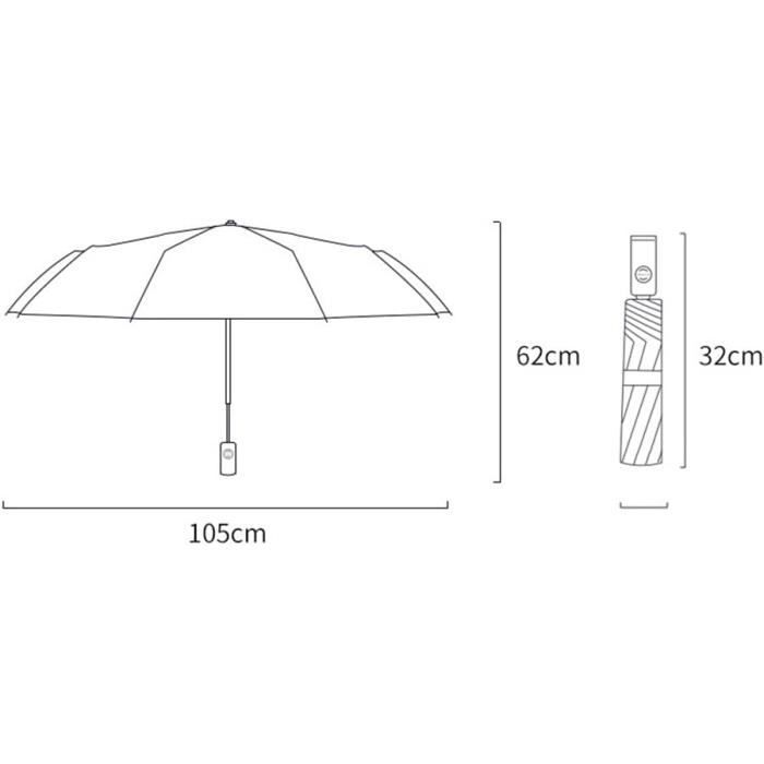 Parasol Portable Compact Tri-Fold Parasol Ouverture Automatique Et ...