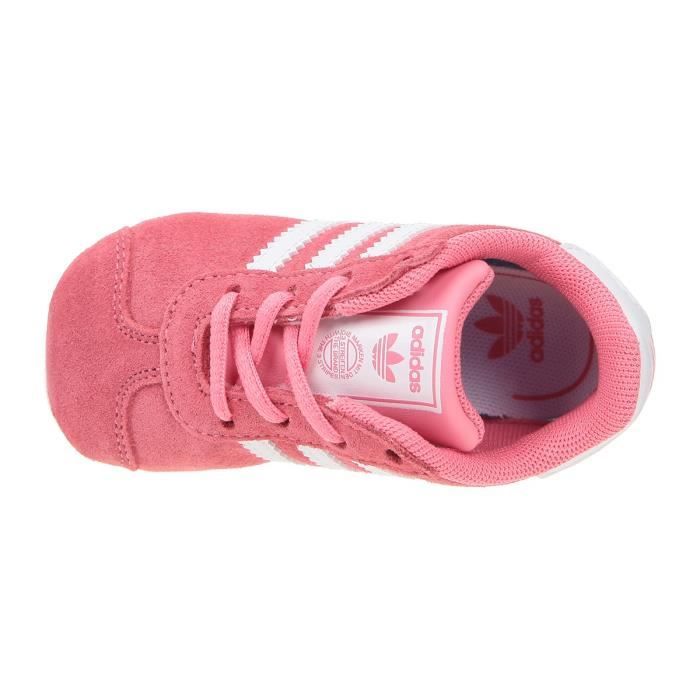 ADIDAS Baskets Gazelle Crib B b fille Rose Rose et blanc