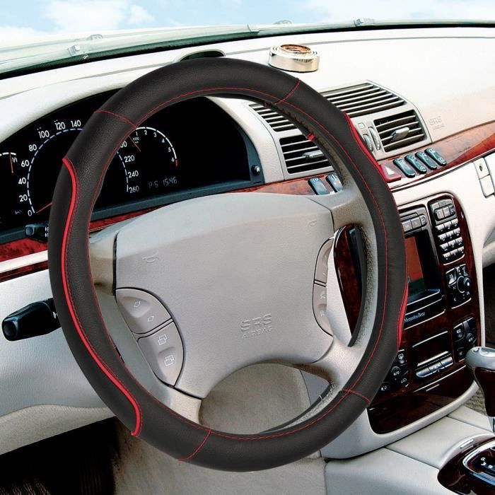 Housse De Volant En Cuir PU Antidérapante – Taille M (37-38 Cm) – 9 Couleurs Disponibles – Style Sport Pour Voiture
