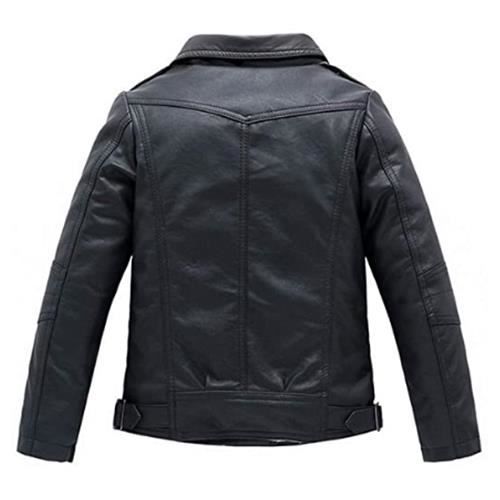 Blouson Simili Cuir Garcon Fille FINDPITAYA Perfect Imitation Cuir Veste Motard Enfant Noir