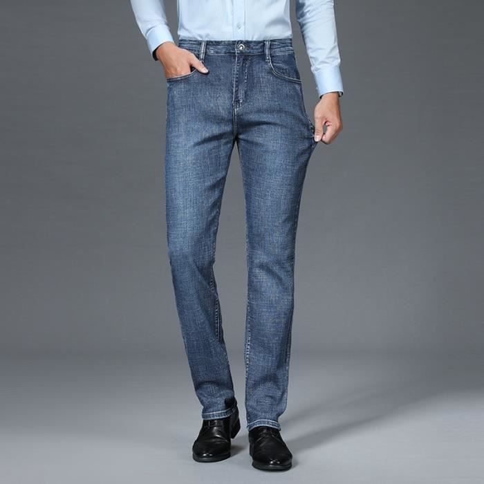 Jeans homme taille top haute coupe droite