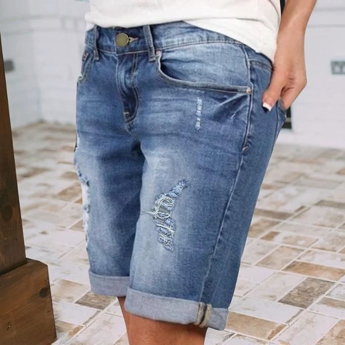 Mini short classique en jean sexy et tendance couleur bleu