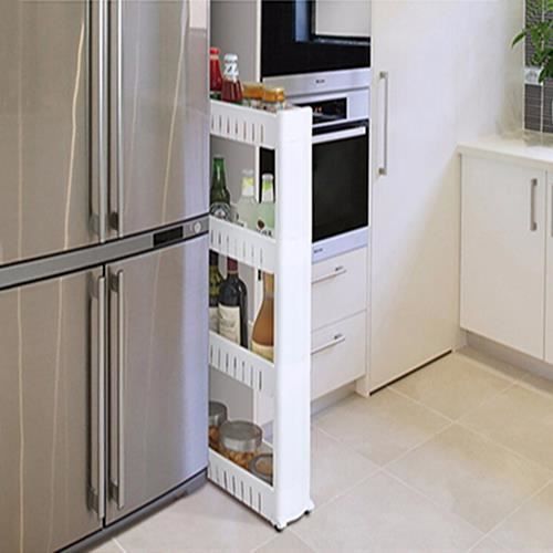 Desserte de cuisine - Sanwood - Chariot de niche - Blanc - Gain de place - Conception multicouche - Mobile