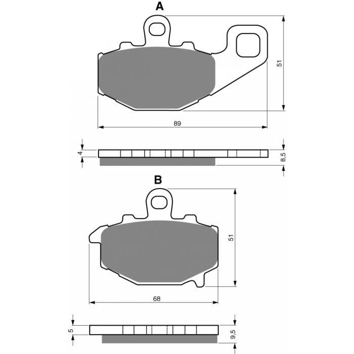 Plaquette de frein SEMC pour Moto Kawasaki 900 Zx-9 R Ninja