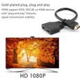 1080P Port HDMI mâle à 2 femelle 1 In 2 Out Splitter câble adaptateur convertisseur-2