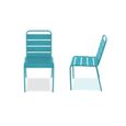 Ensemble table de jardin et 6 chaises en acier Palavas bleu - OVIALA-2