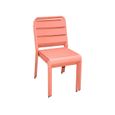 Lot de 4 chaises intérieur / extérieur en métal peinture antirouille empilables coloris rose saumon-2