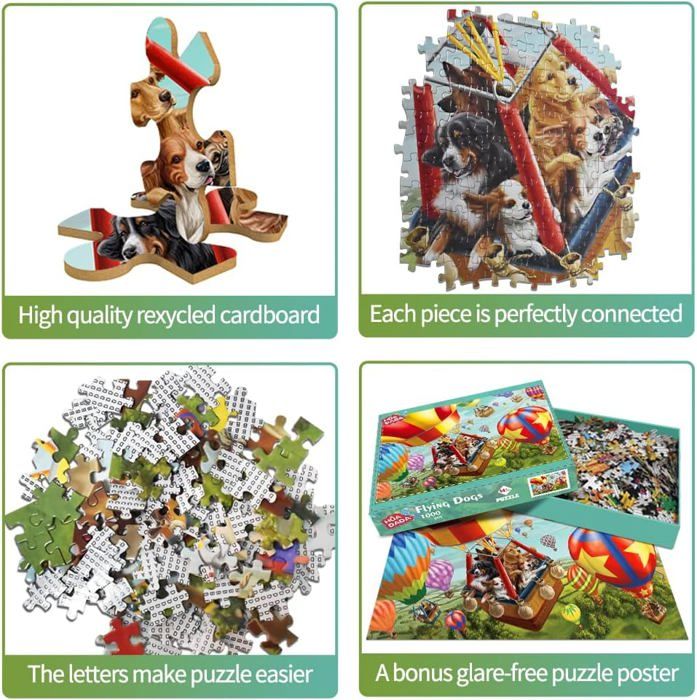 Puzzles Panda Rouge coloré 1000 pièces pour Adultes et Enfants à pa