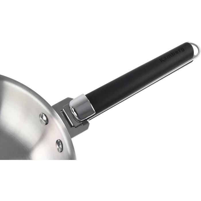 Poêle Inox 28 Cm Kamberg – Manche Amovible – Triply 18/10 – Compatible Induction Et Four – Sans Revêtement