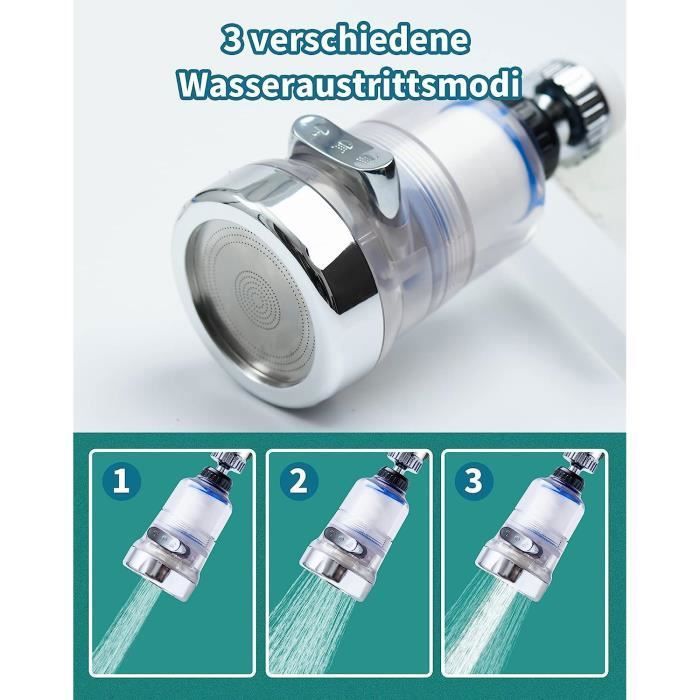 Purificateur D'Eau Robinet Siroflex 2652/1S UNI 3-A Silver - Made In Italy Avec Douchette