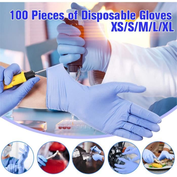 100 gants jetables Nitrile Sans Latex biodégradable 240x0,10mm