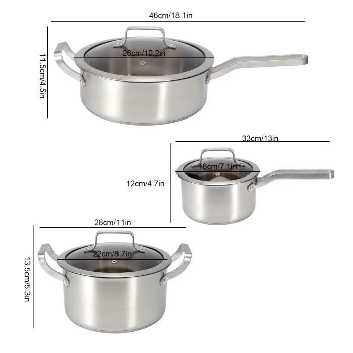 Casserole, pot à soupe en acier inoxydable pour casserole à lait pour  induction et four, pot à lait antiadhésif pour casserole[529] - Cdiscount  Maison