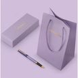 Stylo roller Waterman Hémisphère, laque violette, finition en plaqué or, recharge noire pointe fine, coffret cadeau-3