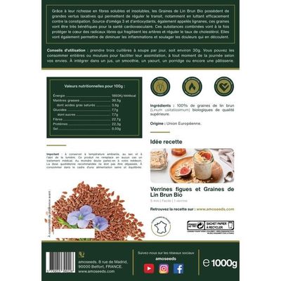 Graines De Lin - Jardin bio - 100 g