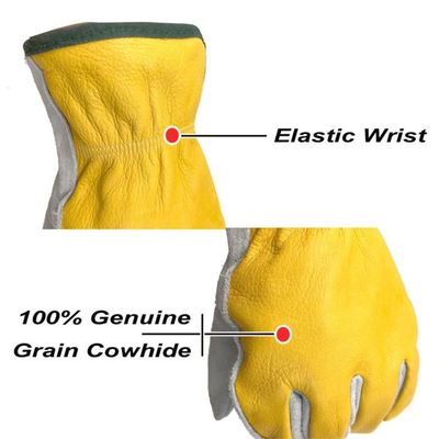 Taille M - Gants de travail en cuir, poignée flexible, poignet extensible,  résistant, en peau de vache - Cdiscount Bricolage