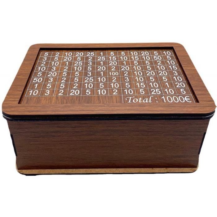 10000 euros - Tirelire artisanale en bois avec compteur pour enfants,  tirelire, compteur, maison, décoration, épargne, cible, cadeaux