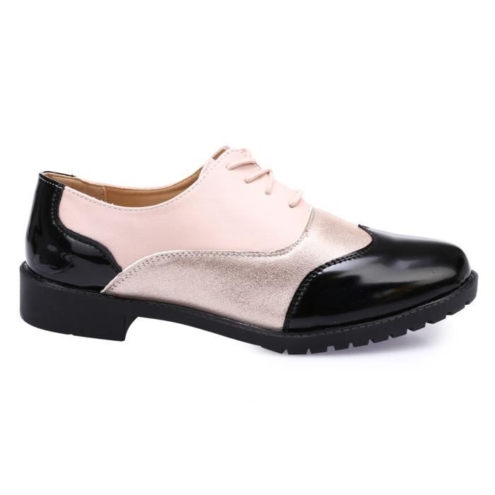 Derbies femme 2025 vernis bleu marine