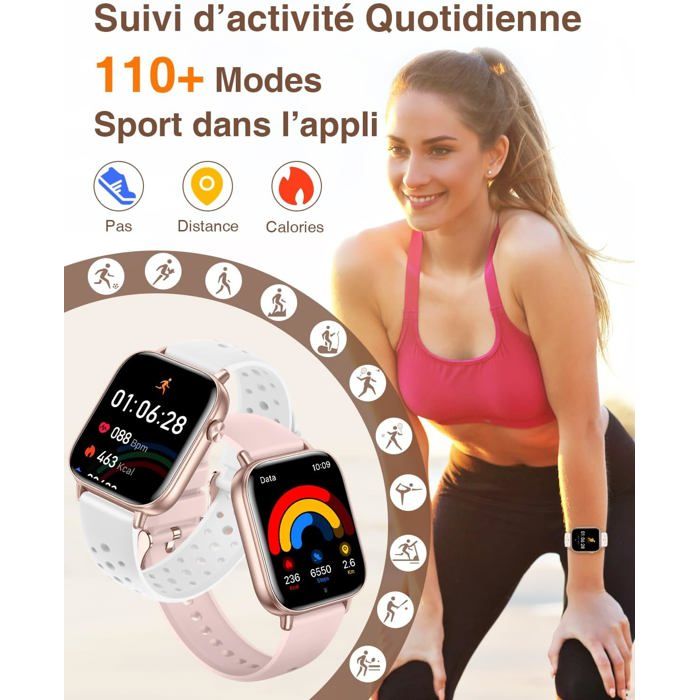 Montre Connectée Femme Avec Appel Bluetooth Bracelets Hd