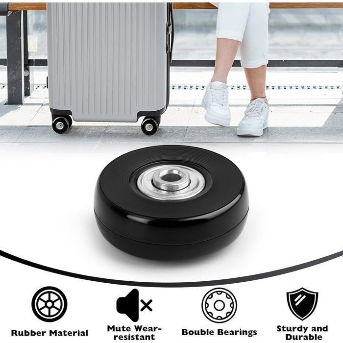 Roulettes Pivotantes De Rechange Pour Valise - Lot De 4, Caoutchouc Silencieux, Facile à Installer