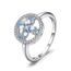 Diademe E3d6m Les Femmes De Fleur De Bague Aigue Marine Naturelle