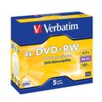 DVD+RW - VERBATIM - 4x - 4.7 Go - Boitier cristal (Pack de 5)-0