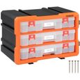 Organisateur pour outils plastique transparent 29,5x19,5 x16cm boîtes rangement 36 compartiments tiroirs caisse vis incluses-0