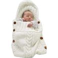 Gigoteuse bébé-Nouveau-né-Enveloppez la couverture d'emmaillotage en tricot-(0-6 mois)-blanche-0