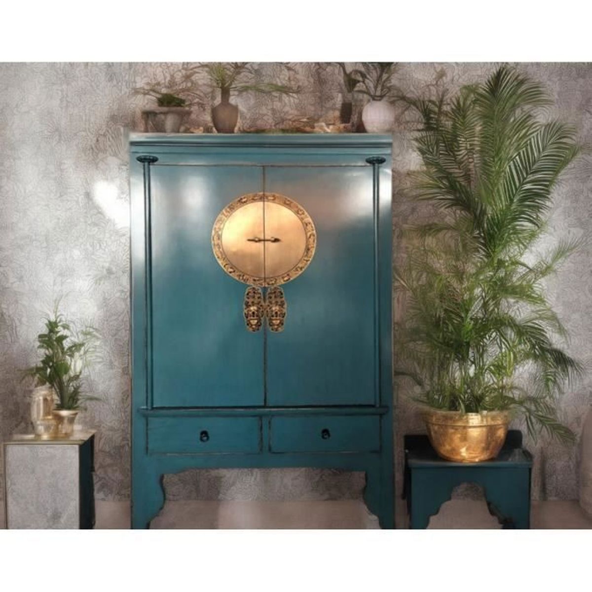 Commode Armoire vintage de Mariage Chinois Meuble Chambre Asiatique Antique oriental de la Chine