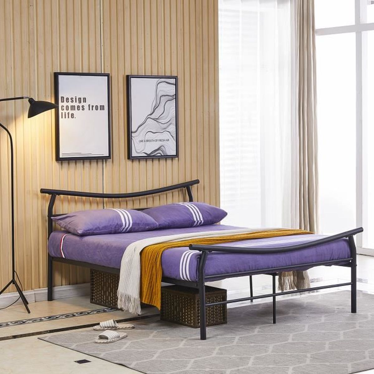 Dorafair Lit Double En Metal Design Cadre De Lit Lit Adulte