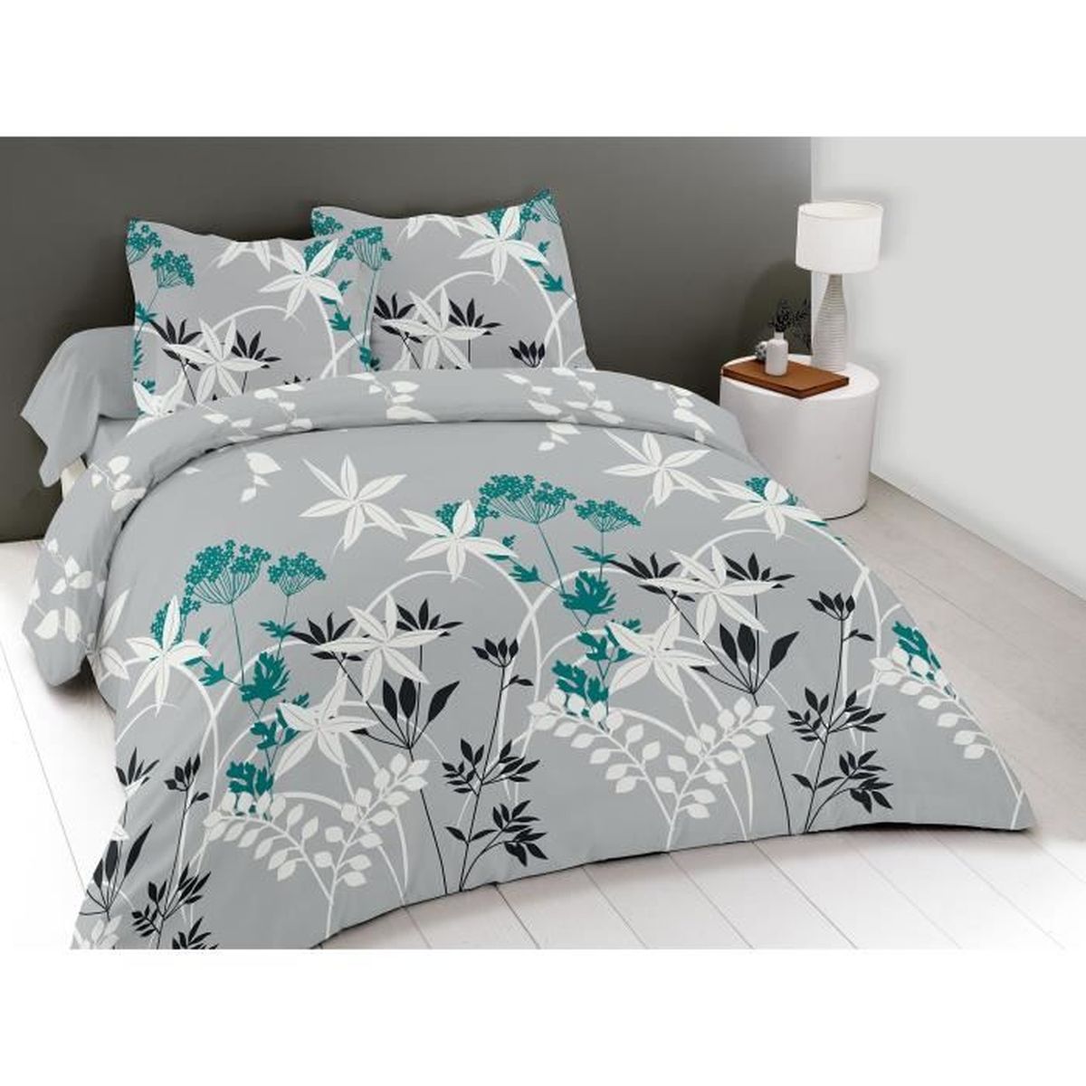 HOME DECO Parure de draps 4 pièces Drap Plat + Drap Housse + 2 taies d
