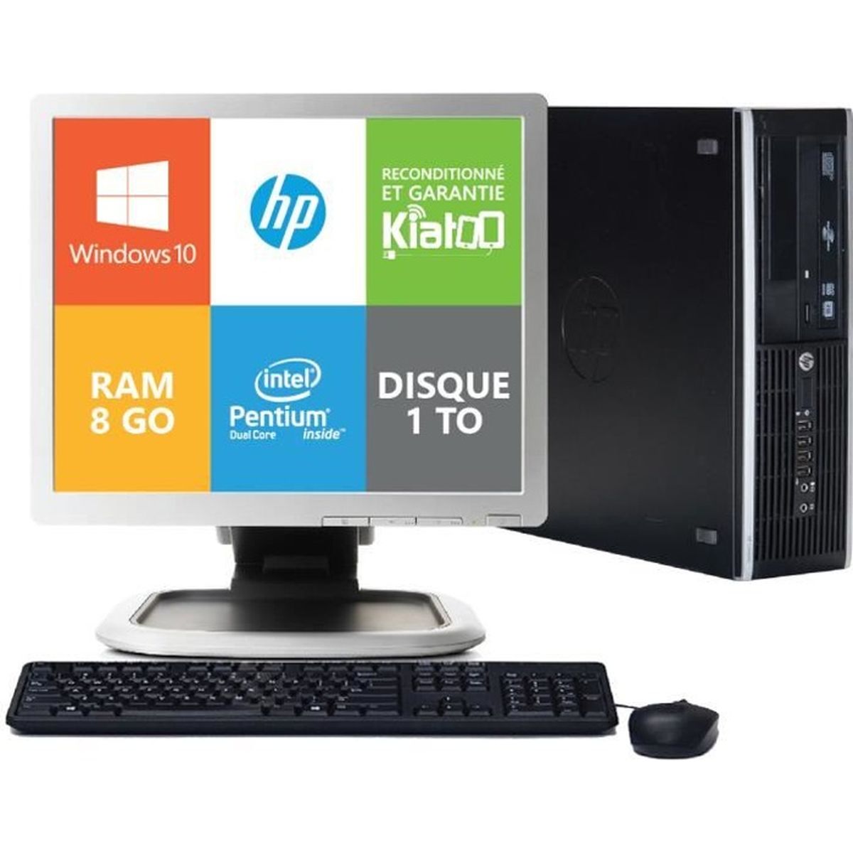 Ordinateur De Bureau Hp Elite 8200 Dual Core 8go Ram 1to Disque Dur Ecran 17 Pouces Pc De Bureau Reconditionne Windows 10 Prix Pas Cher Cdiscount