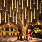 LAPAMAX Guirlande lumineuse de pluie de météores Blanc Chaud 50cm 288 LEDS,Éclairage 360°,LED SMD2835, Pour Noël, Fête