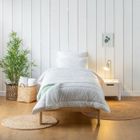 Couette enfant Lit évolutif Lavable à 95°C - Longueur extensible 140x(150+50)cm - Chaleur tempérée - Assemblage facile - BLEU CALIN