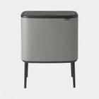 BRABANTIA Poubelle Bo Touch Bin - 3 x 11L - Mineral Concrete Grey