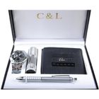 CHTIME PARIS Coffret Cadeau Montre Homme + Portefeuille + Lampe