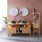 MOB-IN Meuble double 140cm + vasque +miroir+colonne ATOLL