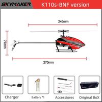 (WL-K110s-BNF-1B)Wltoys XK K110s RC hélicoptère BNF 2.4G 6CH 3D 6G système moteur sans balais RC quadrirotor télécommande Drone jo