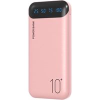 Power Bank 10000mAh Batterie Externe avec 2 Sorties USB 2,4 A et Entrée USB C Pour Huawei iPhone iPad Samsung - Rose