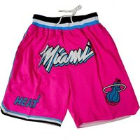 Short de basketball Miami Heat Black City Edition Short de basketball respirant et portable pour adolescent de rue Short pâle