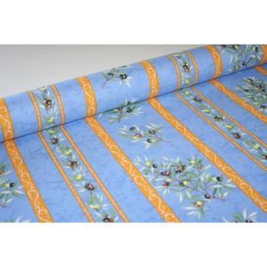 Grand Coupon De Tissu Provençal - Motif "mouche" En Camaïeu De Bleu Sur Fond Blanc - 100 X 75 Cm
