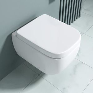 WC - TOILETTES WC toilette suspendu 50x35,5x26cm abattant silencieux lunette de WC Aix101