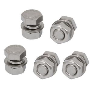 5 Set M6x50mm vis T/ête Hex acier Inox 316 Kit Assortiment /Écrou rondelle