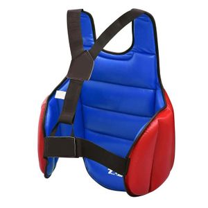 PROTÈGE-DOS Size XL Height 165-180cm - Rouge et bleu - Gilet de protection du corps et du dos pour le karaté, équipement