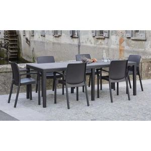 TABLE DE JARDIN  Table d'extérieur Roma - DMORA - Rectangulaire - Anthracite - 150x90h72 cm