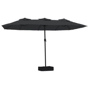 PARASOL Pwshymi-Parasols-voiles d'ombrage - Parasol à double tête avec LED noir 449x245 cm