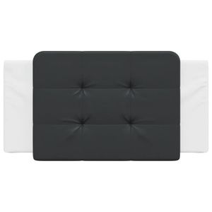 COUSSIN KIT Coussin de tête de lit noir et blanc 100 cm similicuir - SALALIS - MPW15837