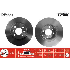 Disque de frein 1 Unités TRW df2651