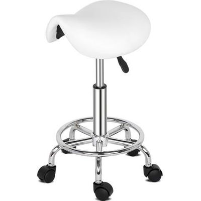 Drfeify Tabouret Pivotant Roulant, Hauteur Réglable Tabouret à Roulettes de Travail pour Salon