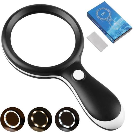 Loupe lumineuse grossissante x10 avec 18 LED Loupe de lecture legere pour personnes agees bijoutiers artisanat outils de 427 Achat Vente lunettes de lecture Neuf Cdiscount